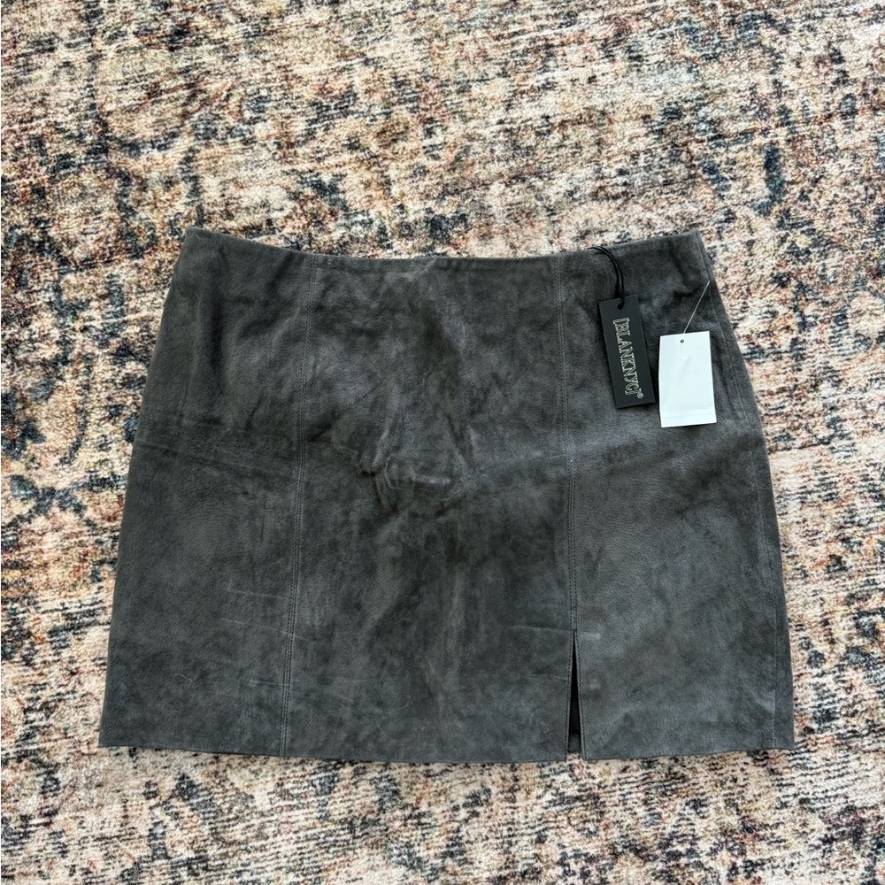 Blank NYC Charcoal Suede Mini Skirt